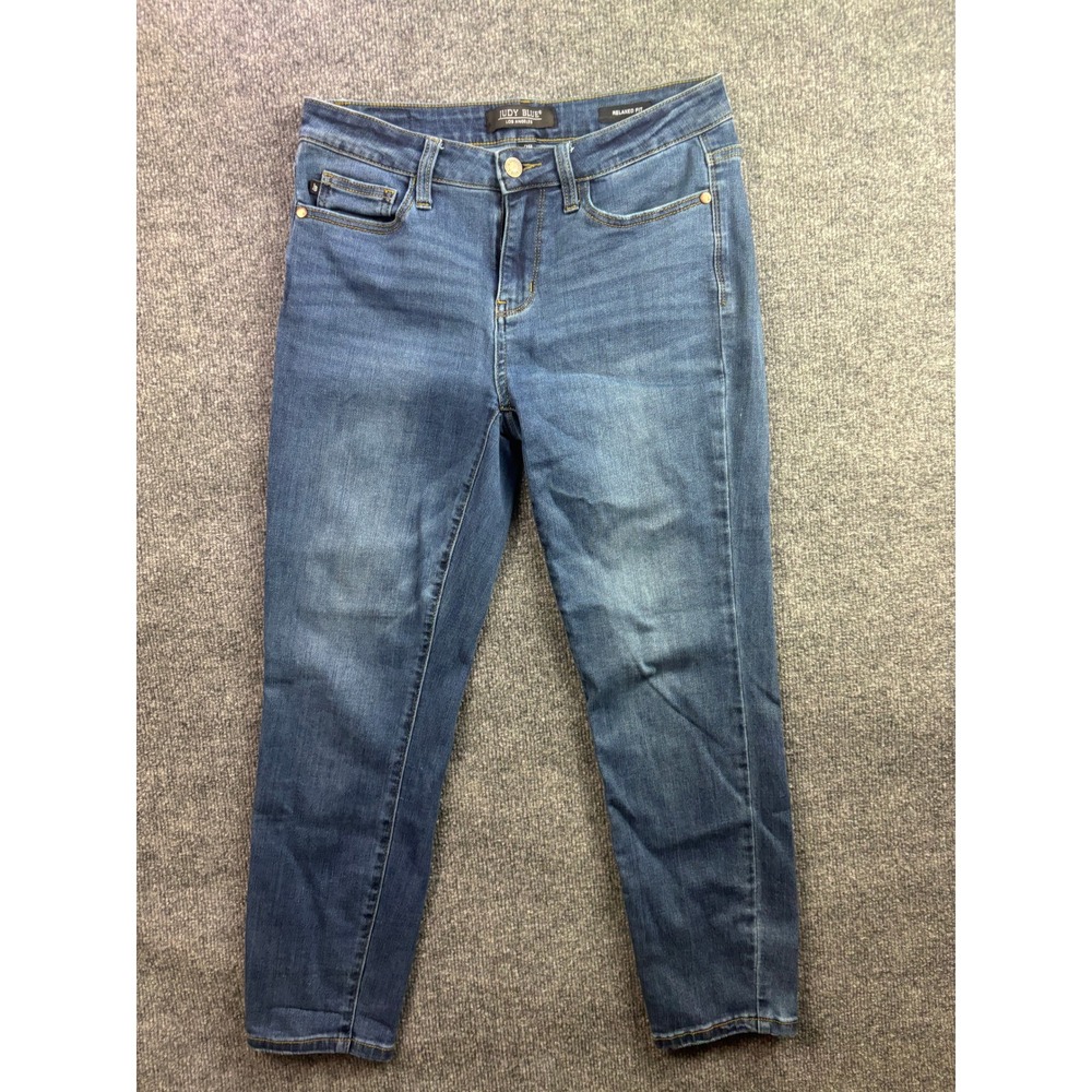Judy Blue Relaxed Fit Jeans Women 29 Blue Medium Wash Straight Leg JB82102 DK